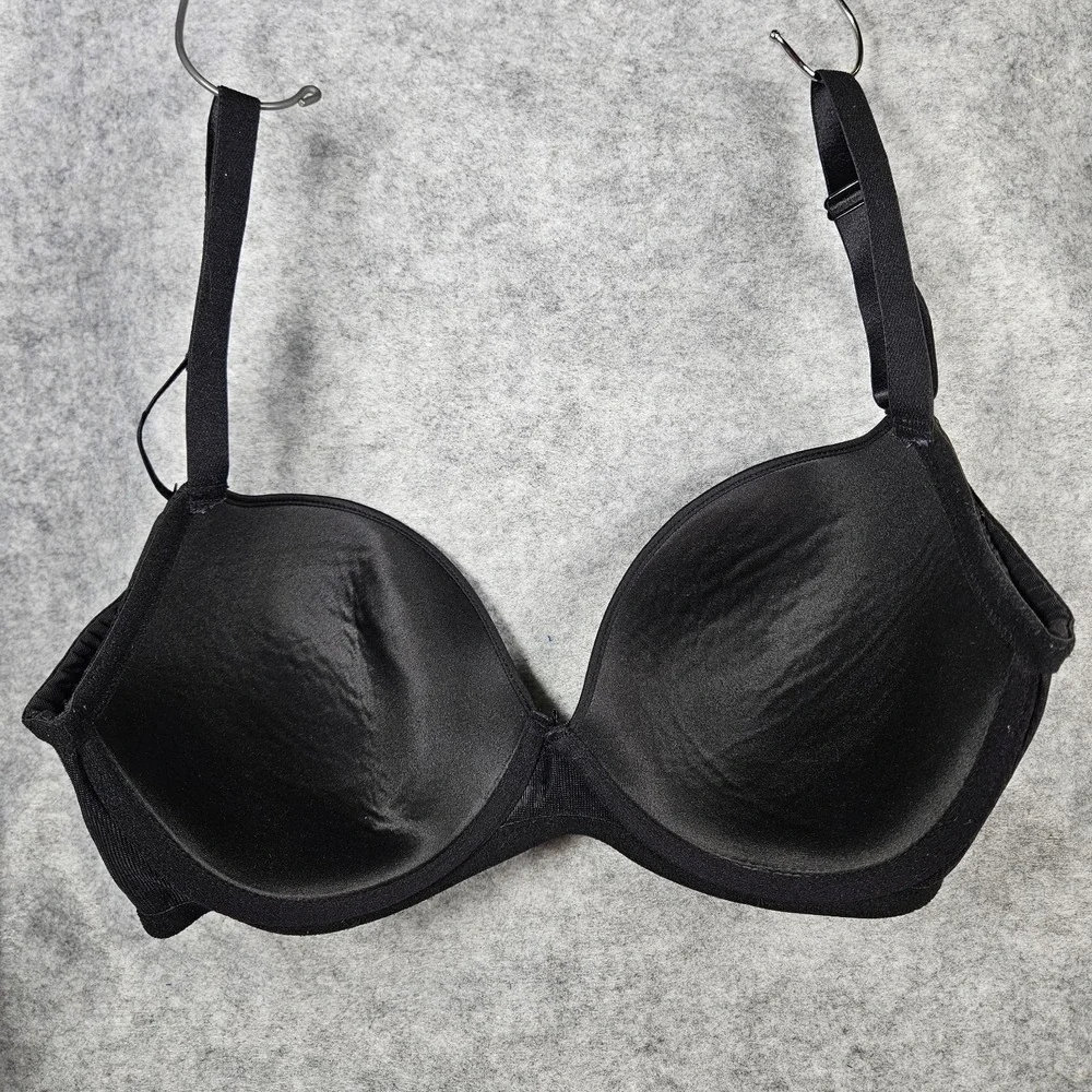 Parfait Black Plunge Underwire Bra Molded Cup Support Comfort Size US 34G READ